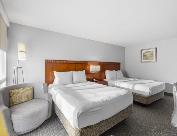Guest room with king bed at Riverside Hotel, Casper WY