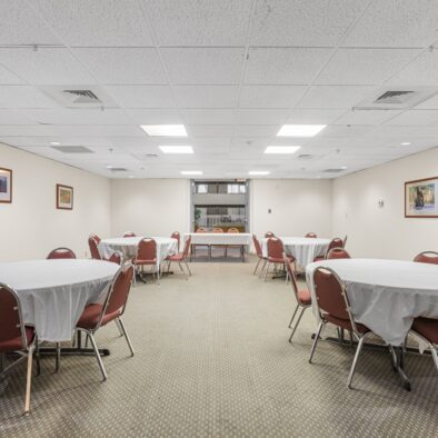 Banquet-style meeting room at Riverside Hotel, Casper Wyoming