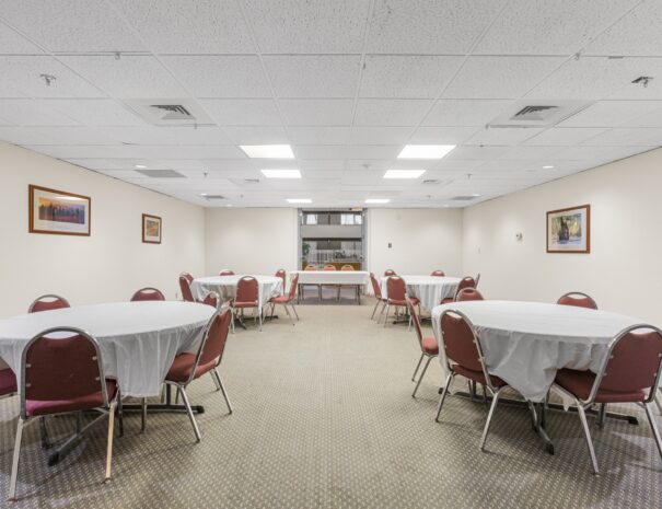 Banquet-style meeting room at Riverside Hotel, Casper Wyoming