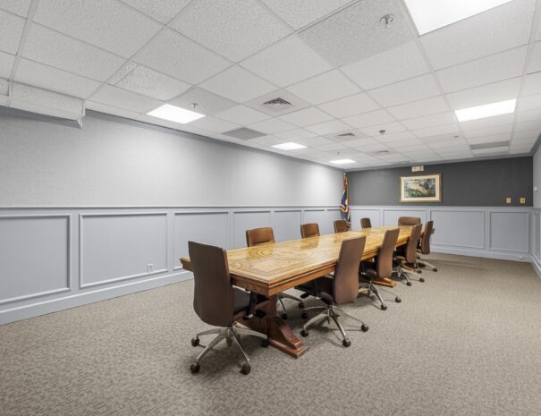 Boardroom-style meeting space at Riverside Hotel, Casper WY